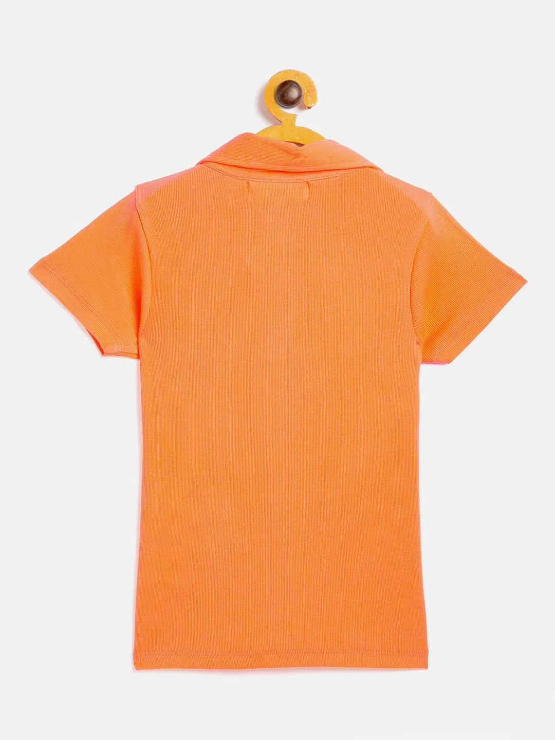 Girls Orange Polo Neck Top | Cute Kids Clothing