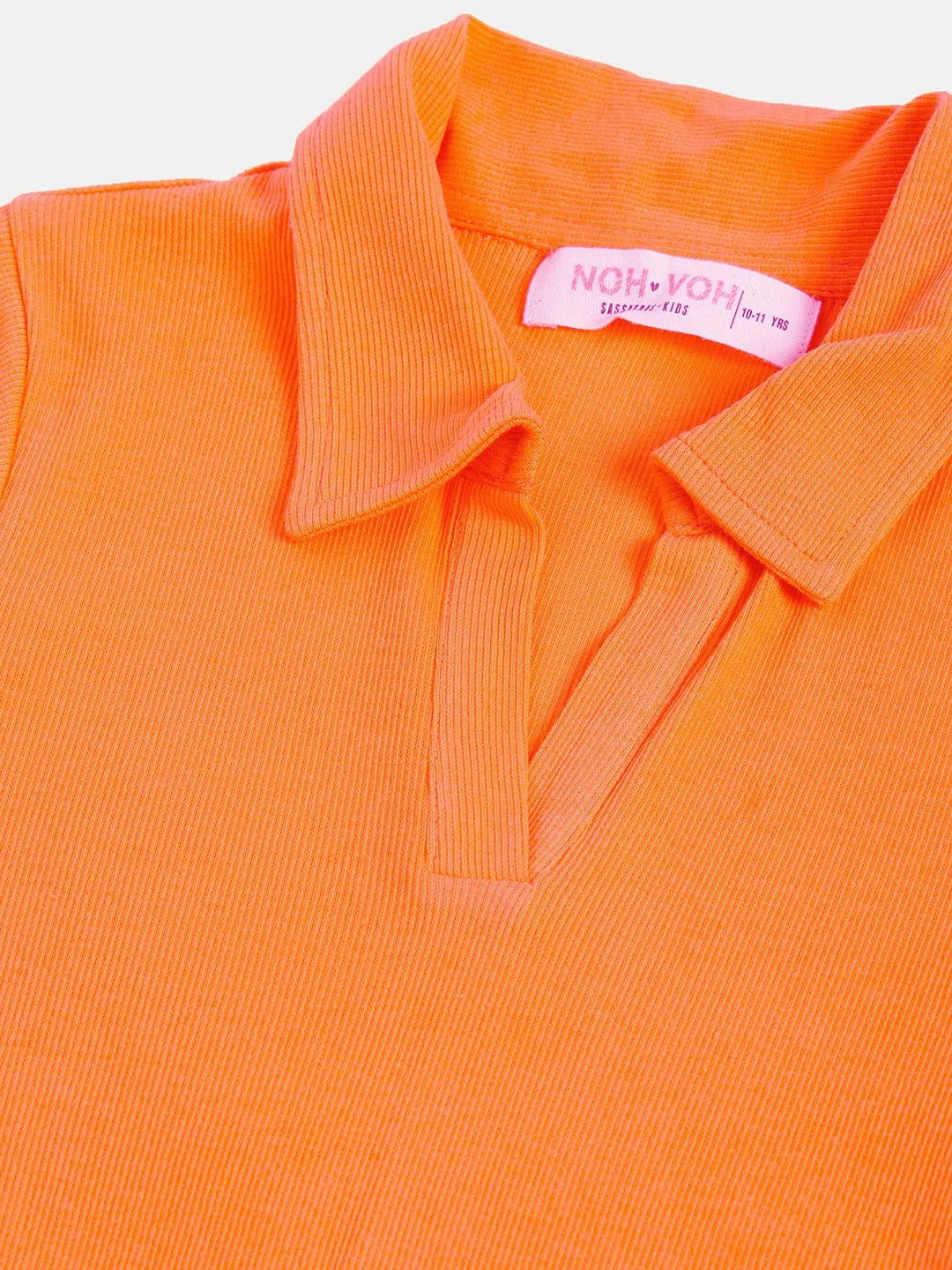 Girls Orange Polo Neck Top | Cute Kids Clothing