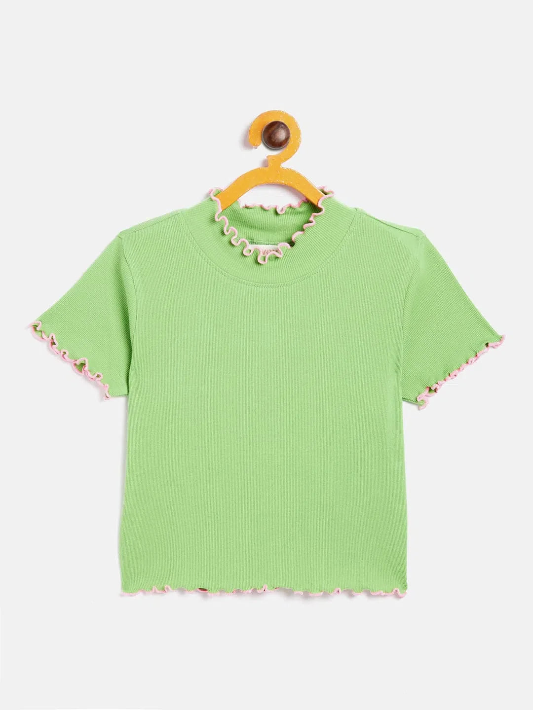 Green High Neck Crop Top for Girls | Kids Clothing Shop
