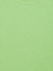 Girls Green High Neck Rib Crop Top