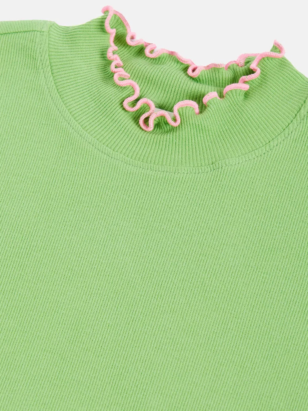 Green High Neck Crop Top for Girls | Kids Clothing Shop