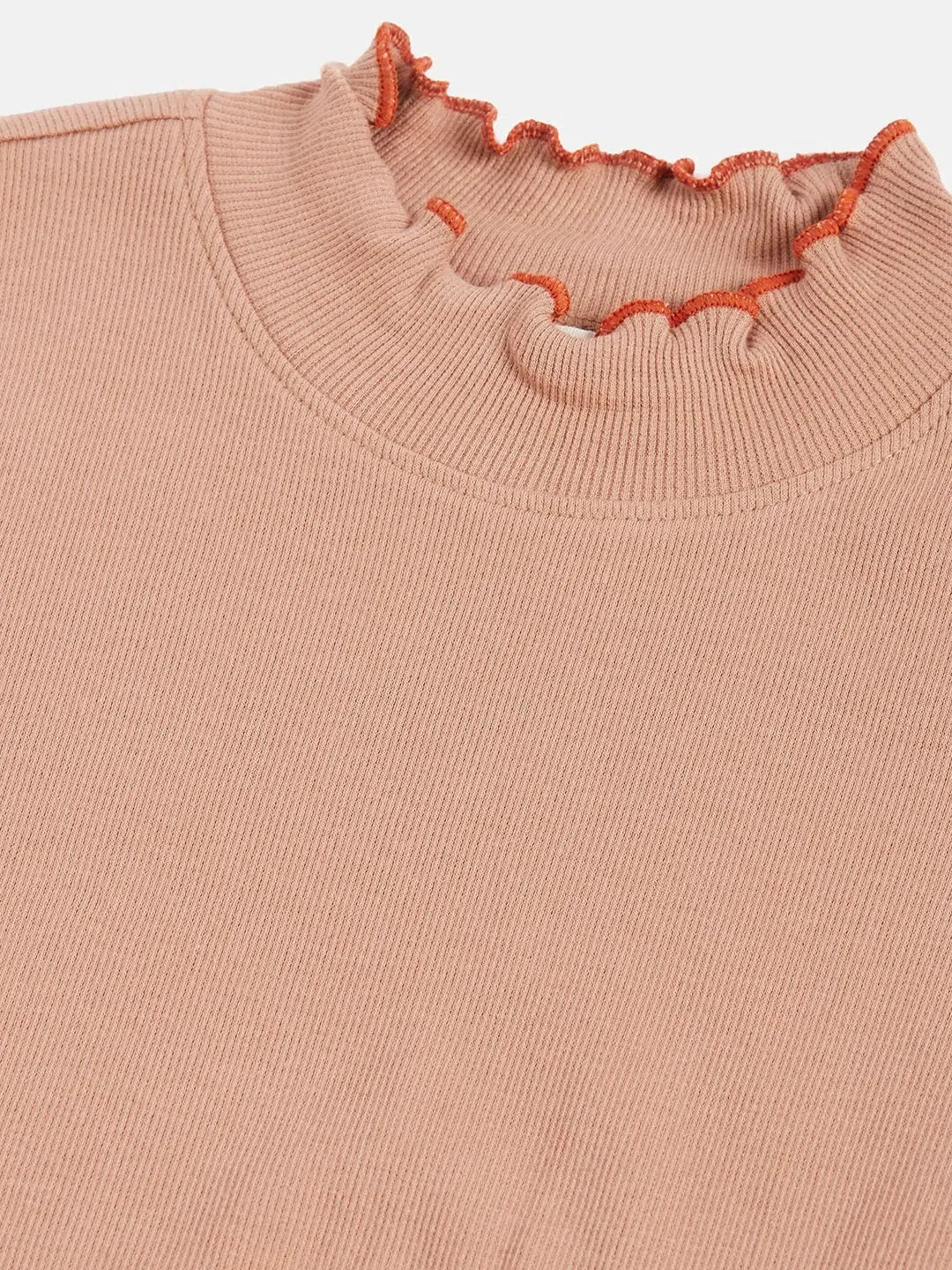 Girls Dark Nude Ribbed Crop Top | Cute Kids Clothing