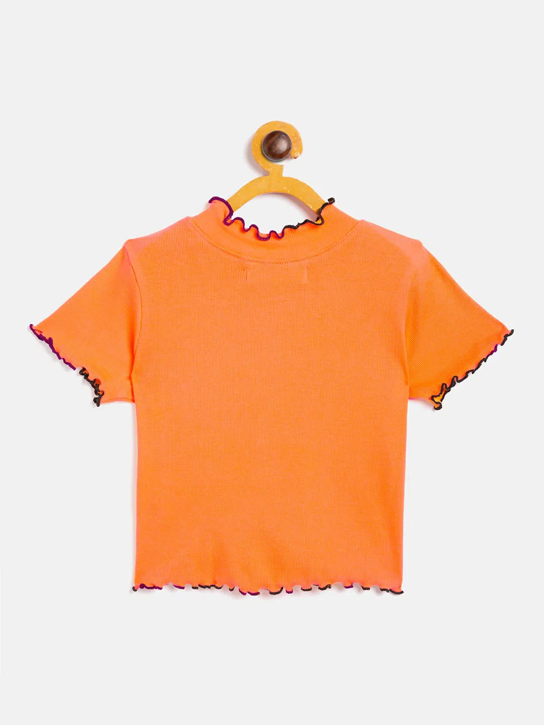 Girls Orange Crop Top - Kids Clothing & Cute High Neck Style
