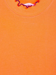 Girls Orange High Neck Rib Crop Top