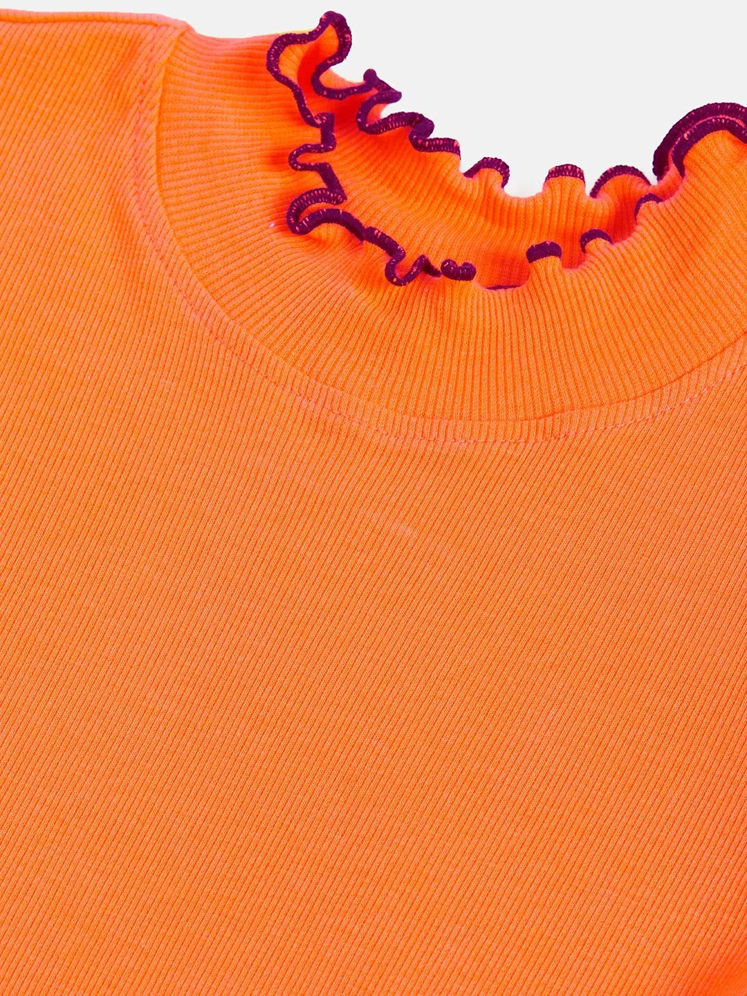 Girls Orange Crop Top - Kids Clothing & Cute High Neck Style