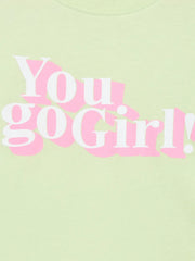 Girls Green You Go Girl Crop T-Shirt