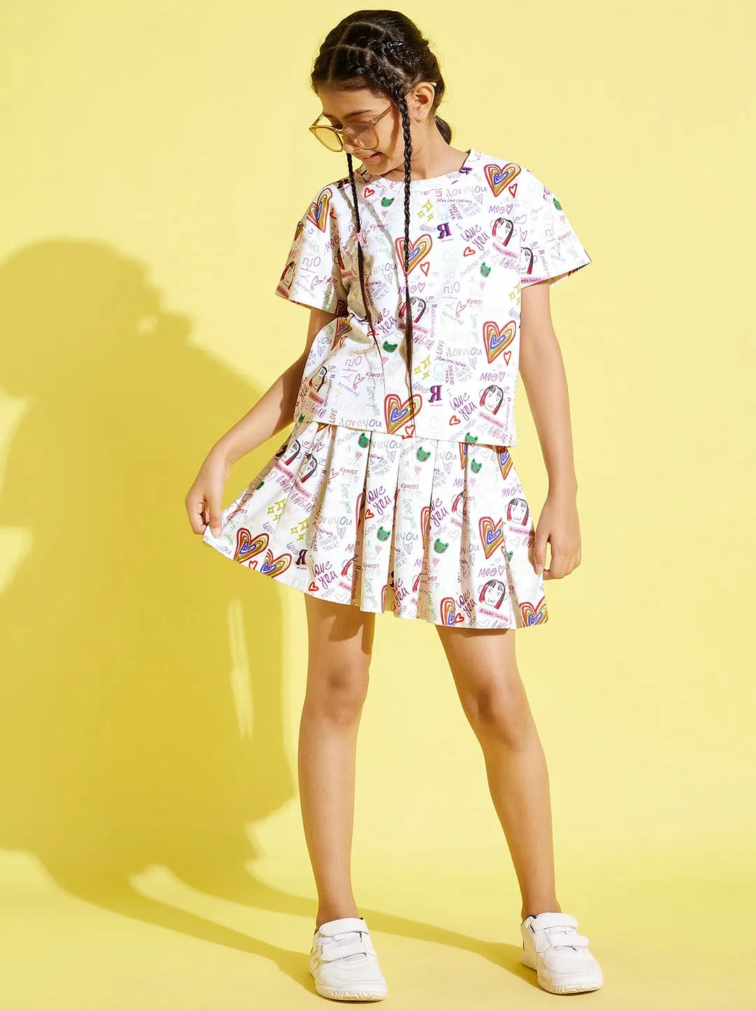 Girls White Text Print Crop Top | Kids Clothing Online