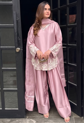 Crepe Kurta Set for Women - Peach | MLWSHKS8912PCH