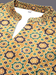 Women Ethnic Motifs Printed Gotta Patti Velvet Kurta-AP-AHKUVLDP-1107