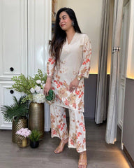 Cotton Blend Kurta Set for Women - Off White | MLWSHKS8914CRM
