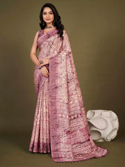 Women's Dola Light Green Printed Designer Saree With Blouse Piece-RAJWADI09D