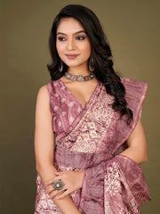 Women's Dola Light Green Printed Designer Saree With Blouse Piece-RAJWADI09D