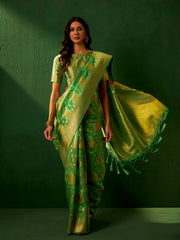 Womens Fashion Ethnic Green Color Sarees-MLSHWSA1201GRN0ONE