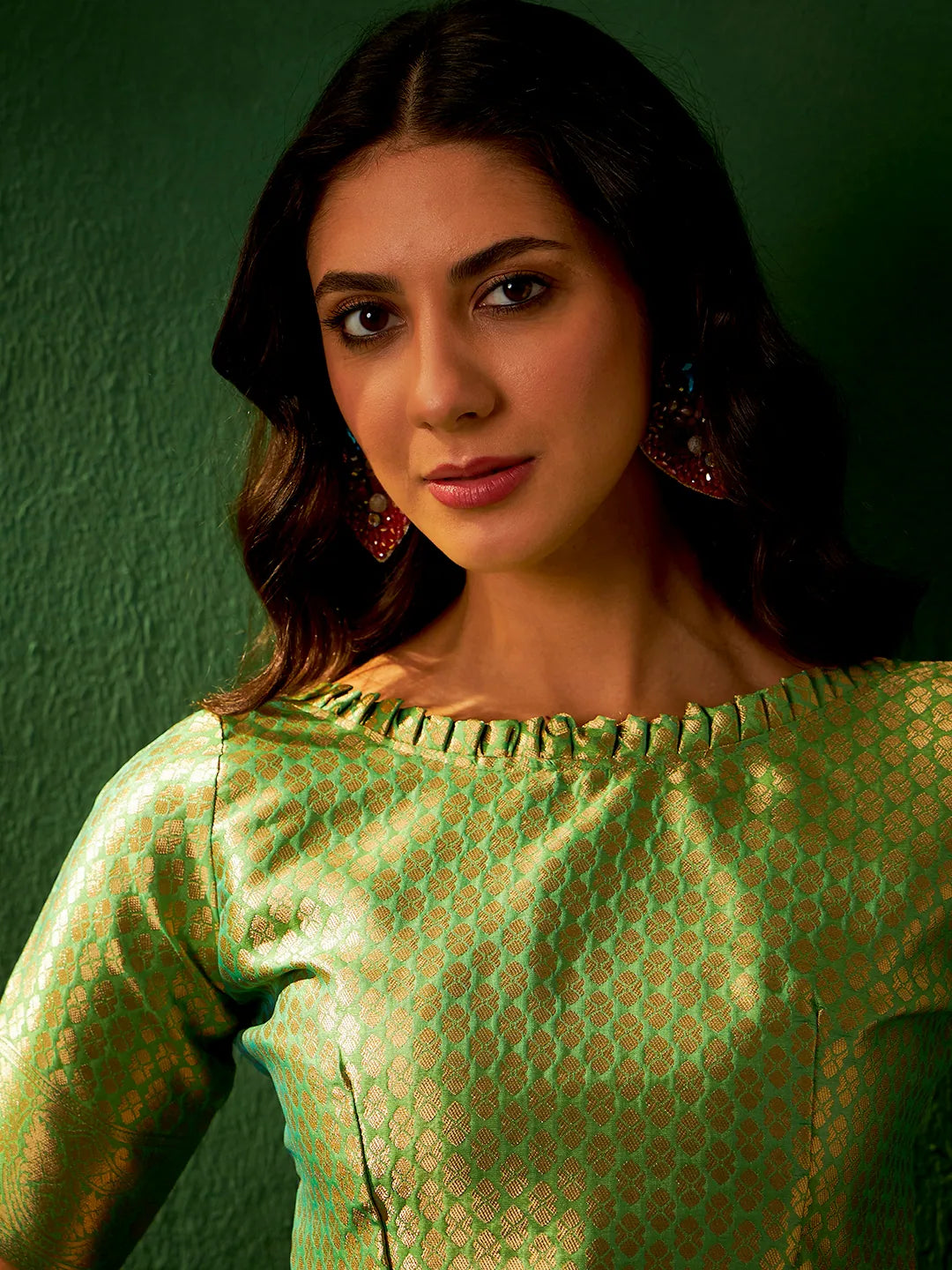 Green Organza Saree: Designer Sarees India