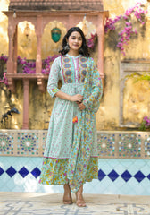 Women Mint Print Longdress & Dupatta-P1029D_MINT_OF_ON