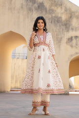 Gulab Baagh Anarkali Cotton Suit Set-P1041WH_PINK