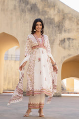 Gulab Baagh Anarkali Cotton Suit Set-P1041WH_PINK