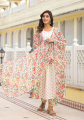 Off-White Printed Ethnic Set with Dupatta-P1049OFFWHITE