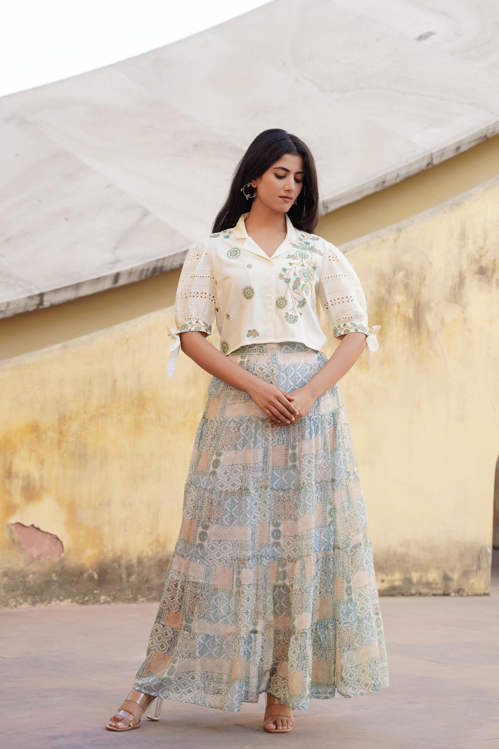 Pastel Whisper Co-ord Set-P1075C_GREEN