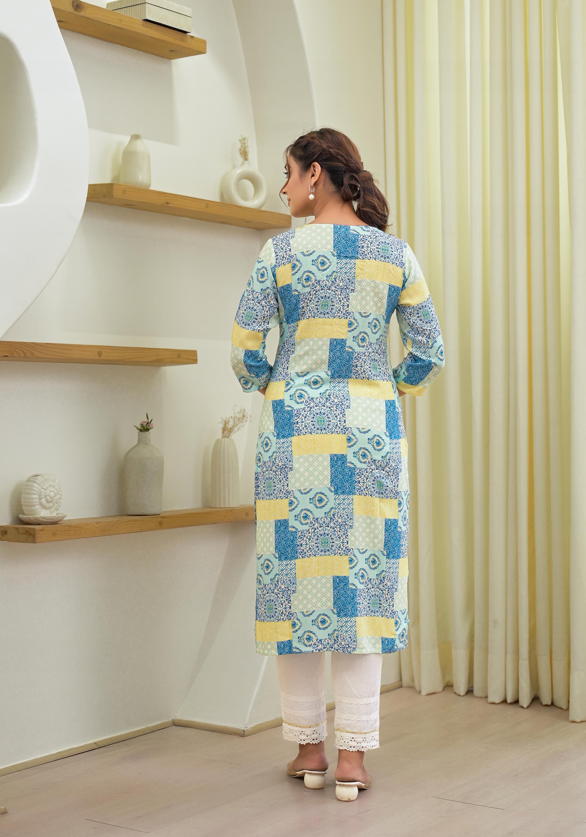 Multi color straight kurta-P1086C_MULTI