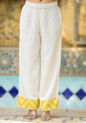 Women Offwhite & Lime Printed Kurta Pant Dupatta-P1090MULTI_ON