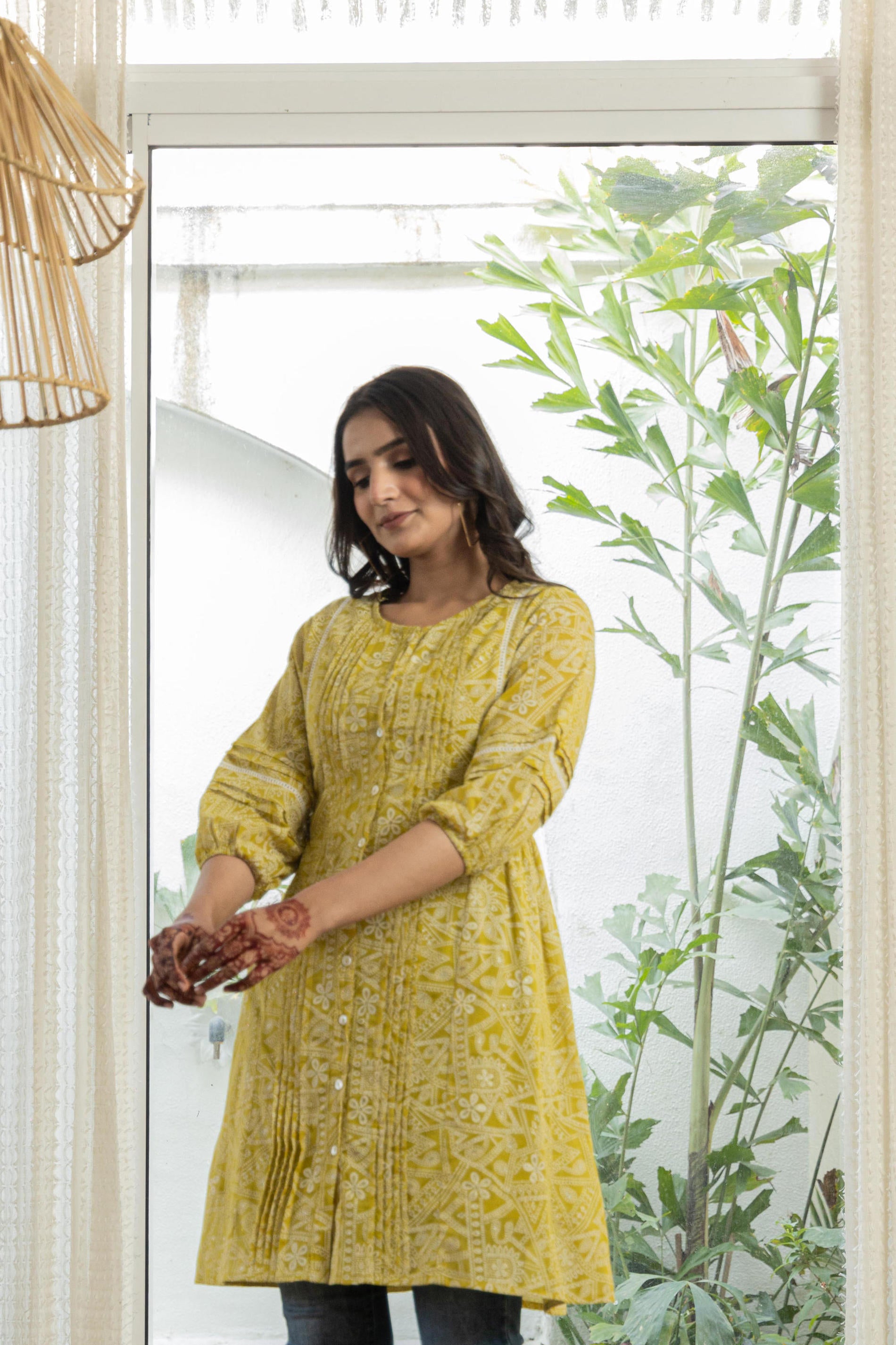 Women Lemon Printed  Kurta