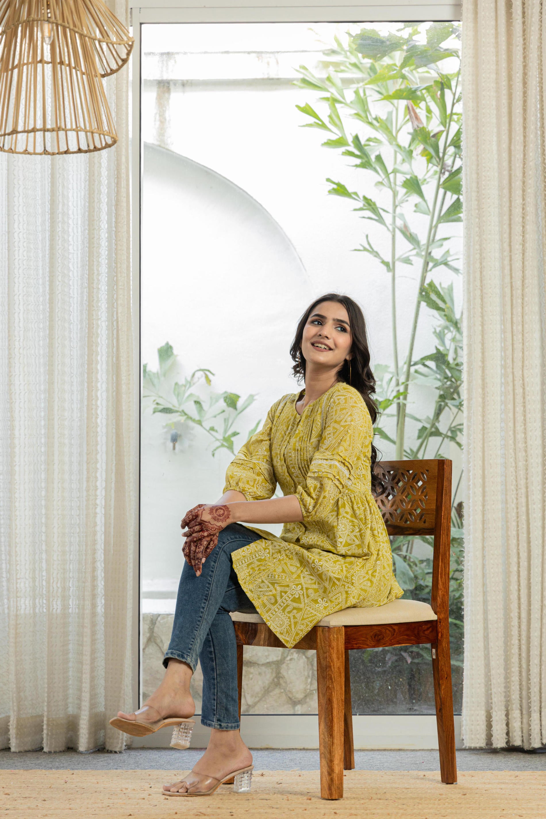 Women Lemon Printed  Kurta