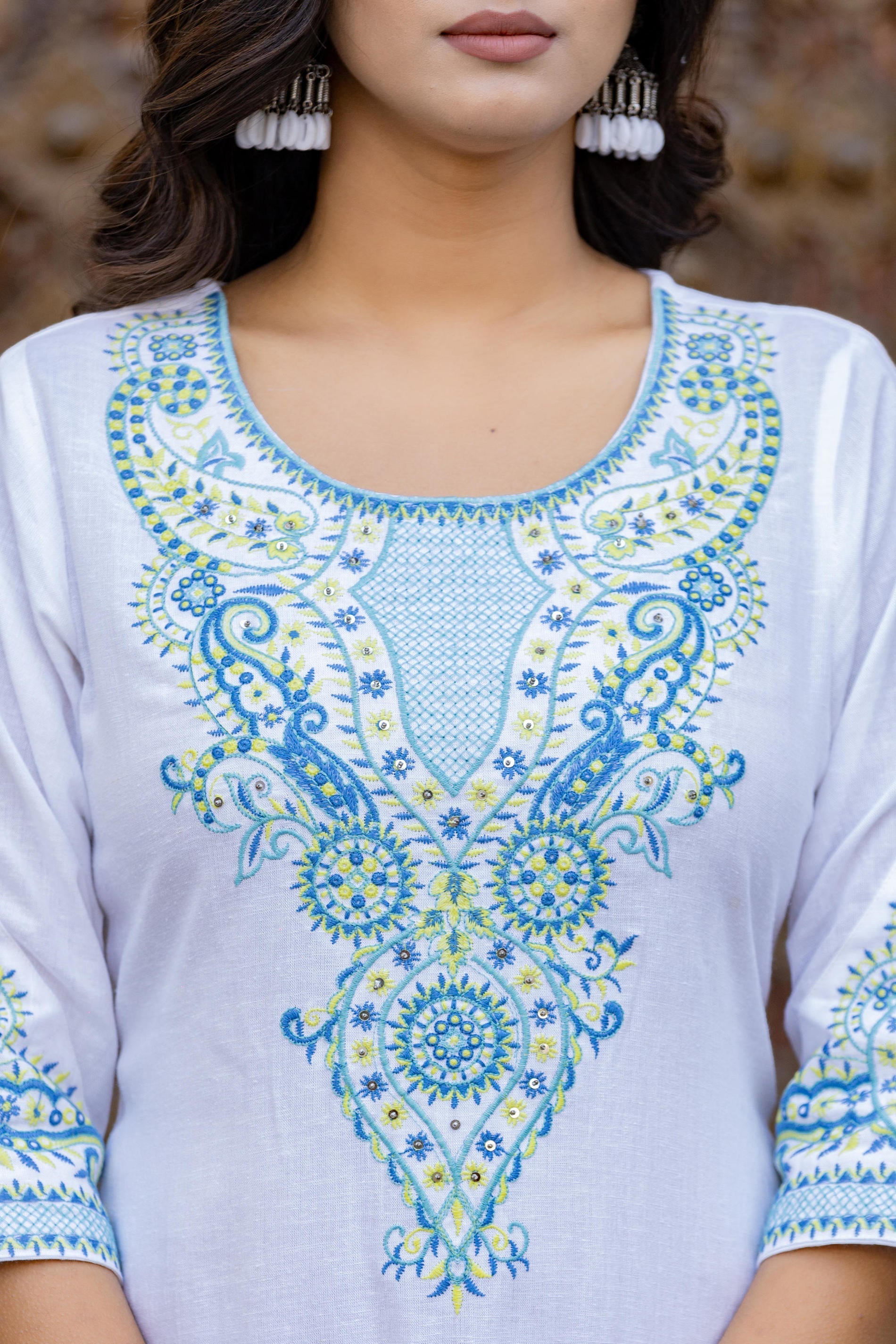Blue Ethnic Printed Kurta Set with Dupatta | DesiQlo