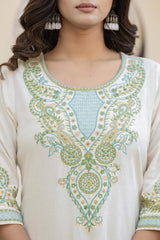 Multi Color Ethnic Printed Kurta Set with Dupatta