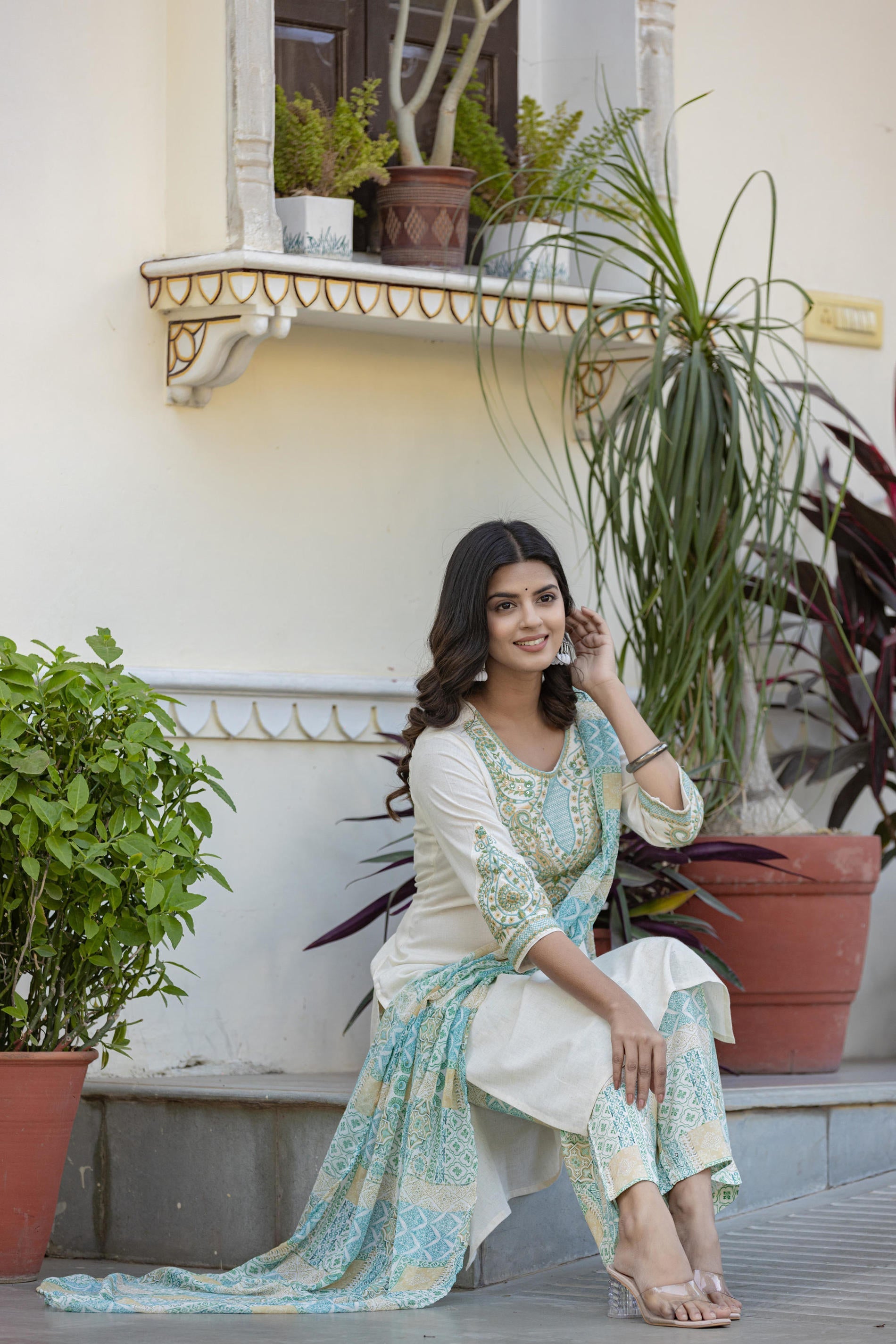 Multi Color Ethnic Printed Kurta Set with Dupatta | DesiQlo