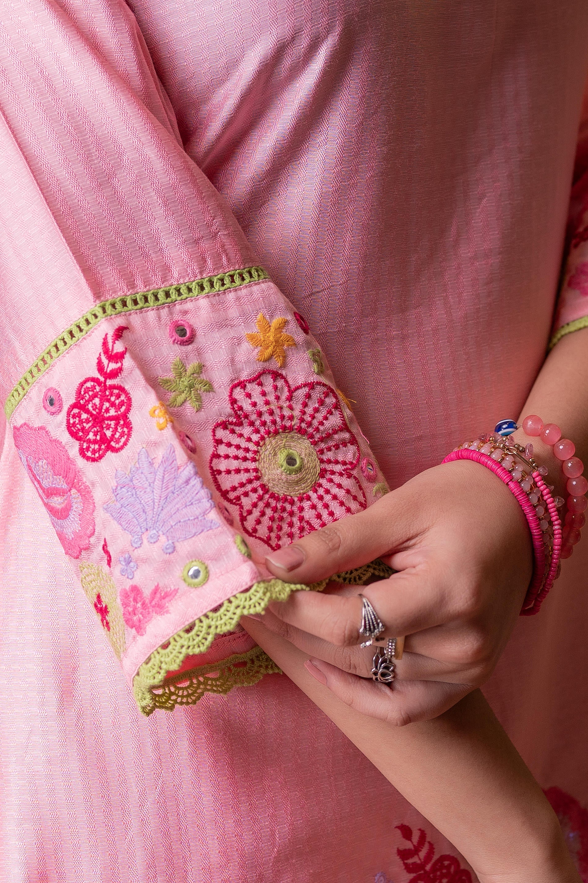 Peach Bloom Tassel Kurta Co-Ord