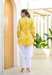 Women Mustard Printed Tunic-P1102MUSTARD_ON