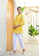 Women Mustard Printed Tunic-P1102MUSTARD_ON