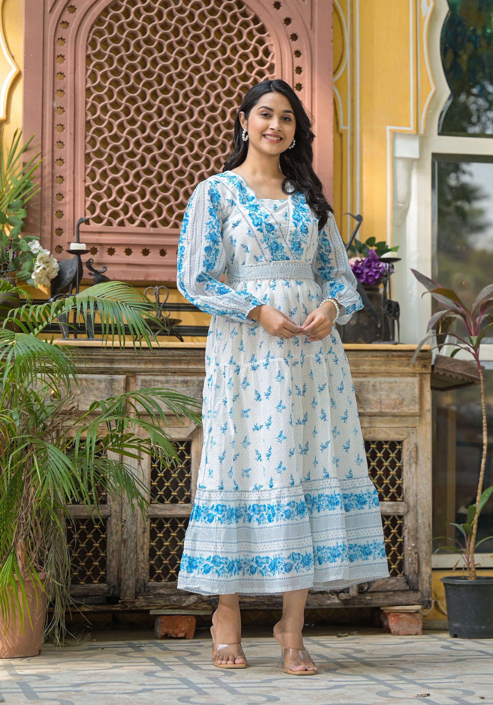 Whispering Sky Floral Midi Dress-P1133BL_WHITE