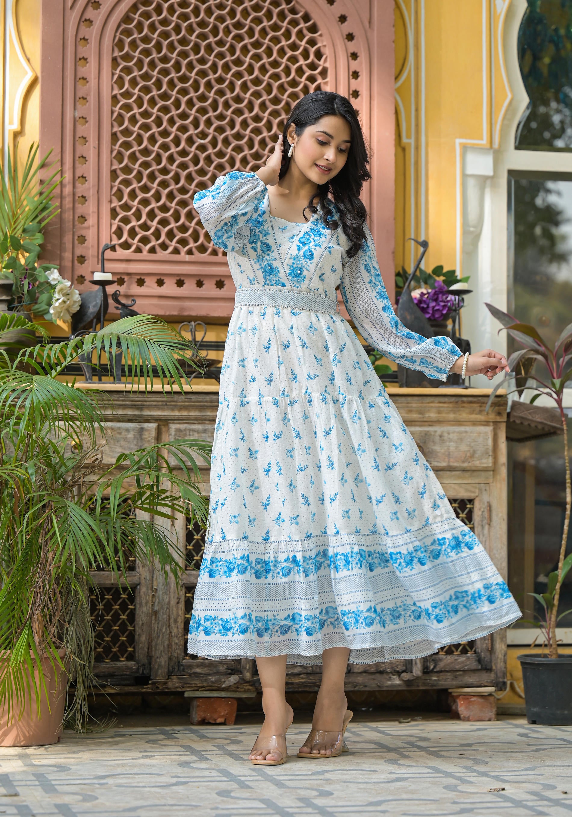 Whispering Sky Floral Midi Dress-P1133BL_WHITE