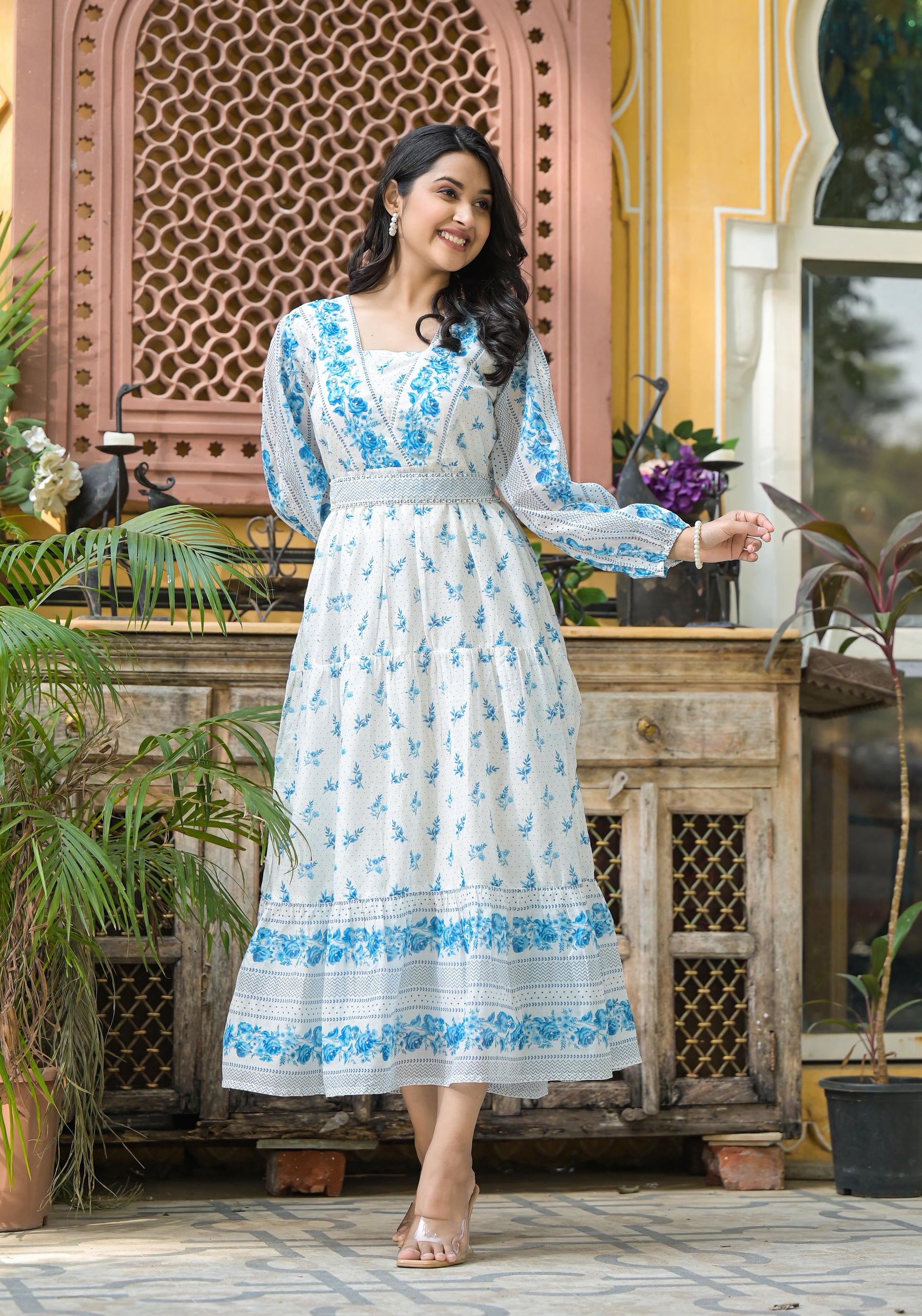 Whispering Sky Floral Midi Dress-P1133BL_WHITE