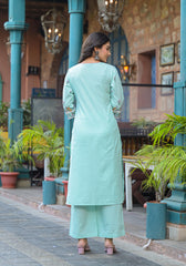 Pastel Harmony printed Kurta Set-P1165MINTGREEN