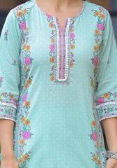 Pastel Harmony printed Kurta Set-P1165MINTGREEN