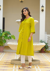 Women Lime Solid Kurta-P1175LIMEGREEN_ON