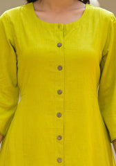 Women Lime Solid Kurta-P1175LIMEGREEN_ON