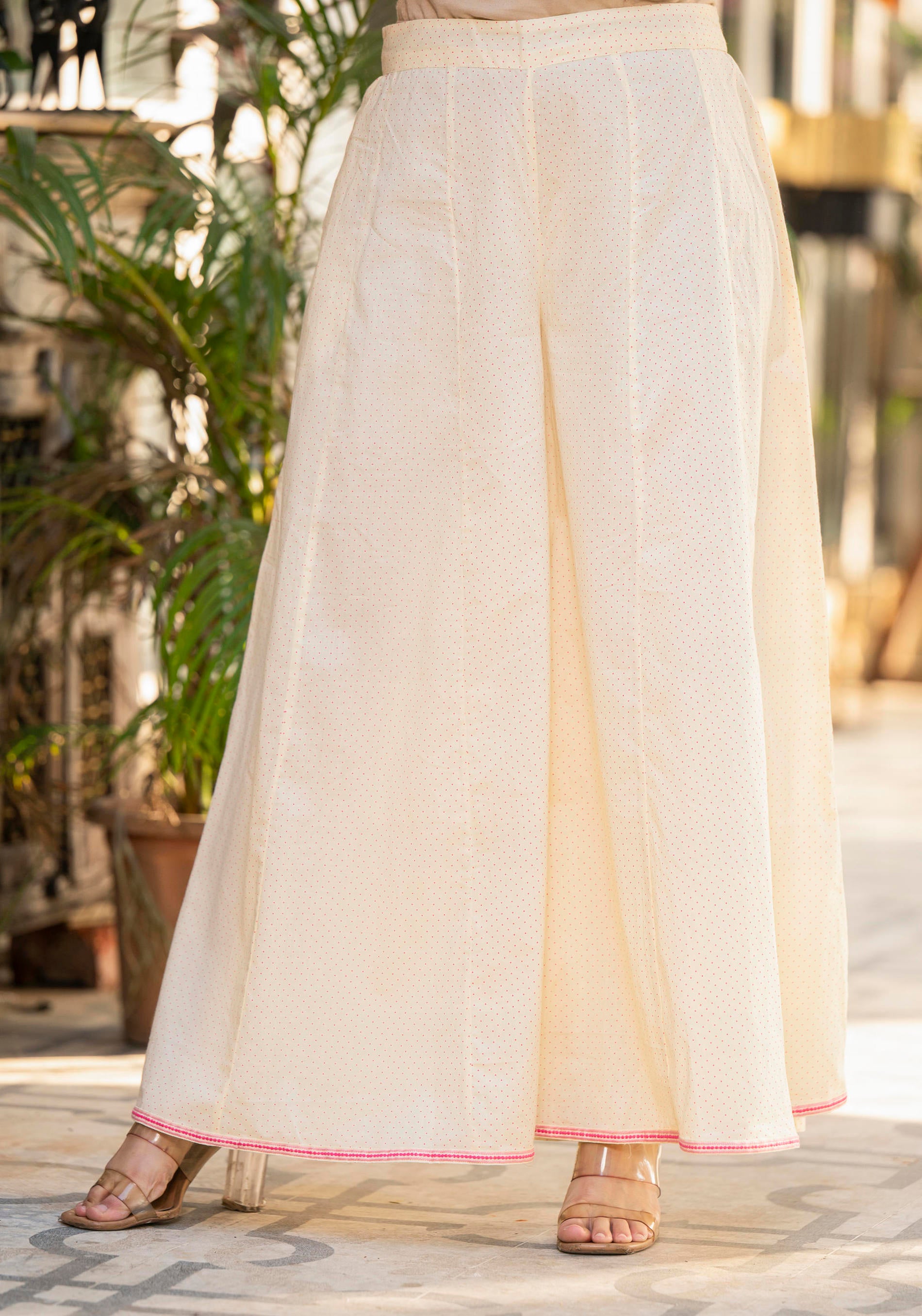 Women Ivory Printed With  Embroidered  Kurta Pant Dupatta