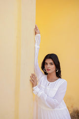 Snowfall Breeze Tiered Maxi Dress-P1209WHITE