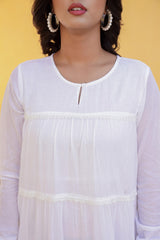 Snowfall Breeze Tiered Maxi Dress-P1209WHITE