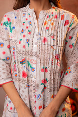 Off-White Meadow Patchwork Tunic