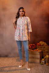 Off-White Meadow Patchwork Tunic