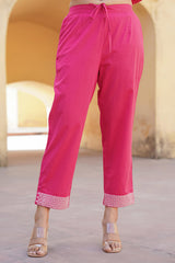 Women Fuchsia Print With Embroidered Kurta Pant Dupatta-P1221FUCHSIA_ON