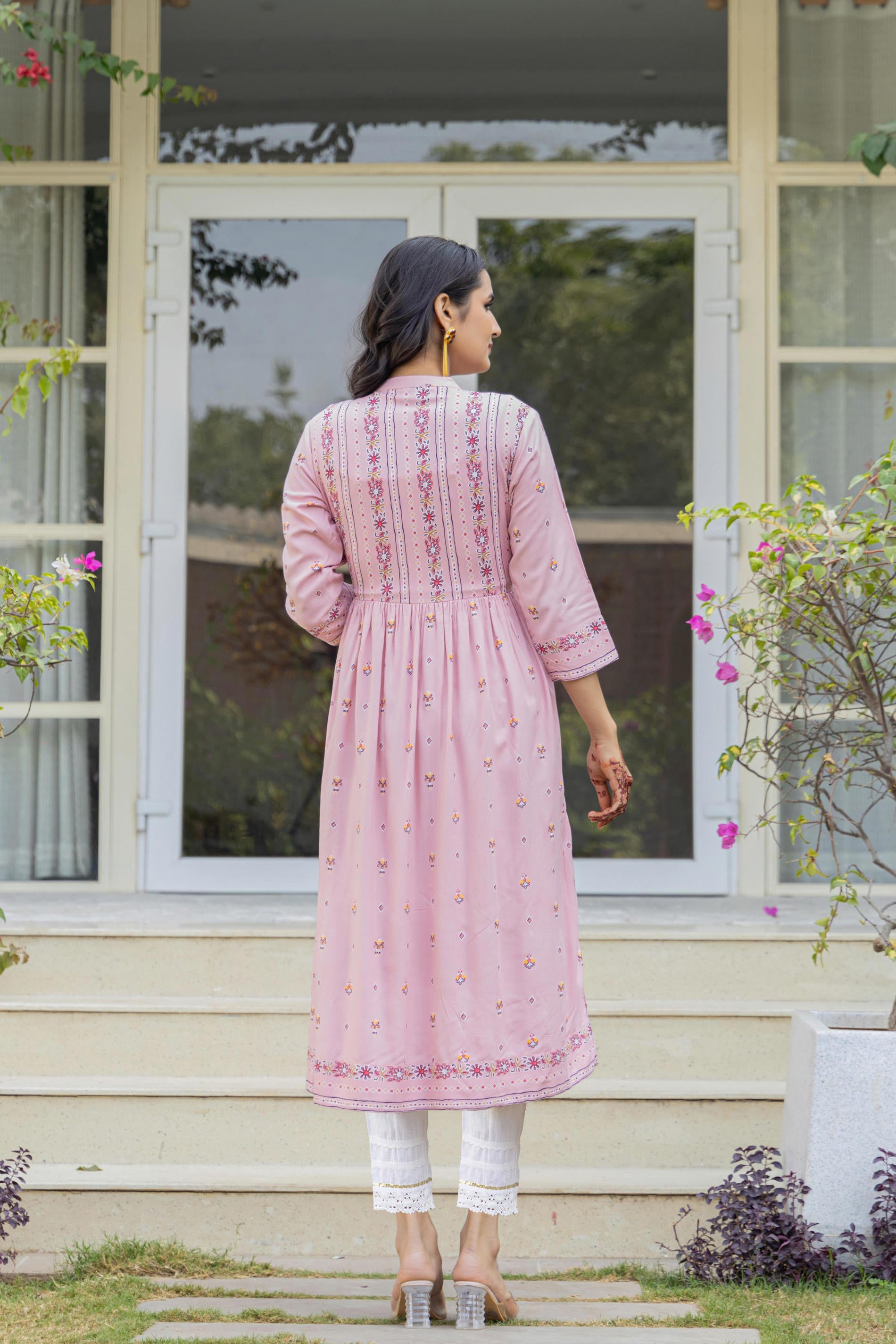 Women Pink Printed Kurta