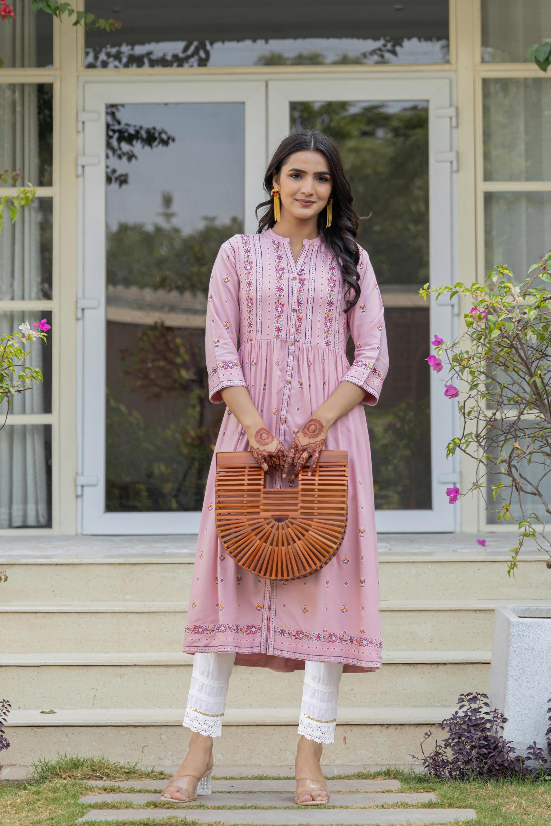 Women Pink Printed Kurta