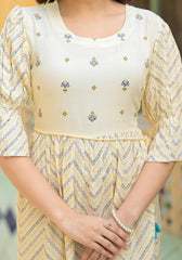 Women Ivory Printed Shortdress-P1226IVORY_ON