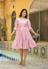 Blush Bloom Fit & Flare Short Dress-P1226PINK